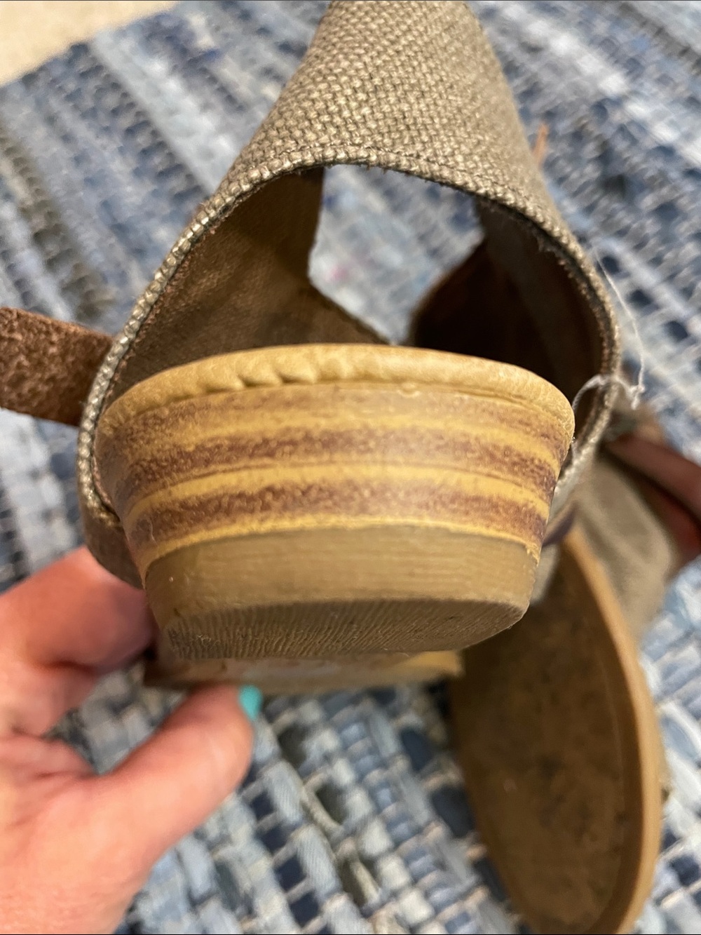 Malibu Women’s Sandals — Taupe Canvas with Brown Leather Straps - Picture 6 of 7